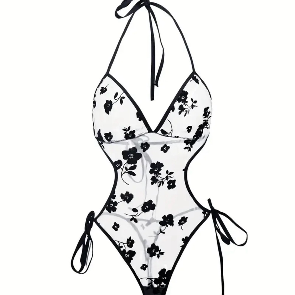 Sexy Sheer Three Point Lace Bodysuit Lingerie
